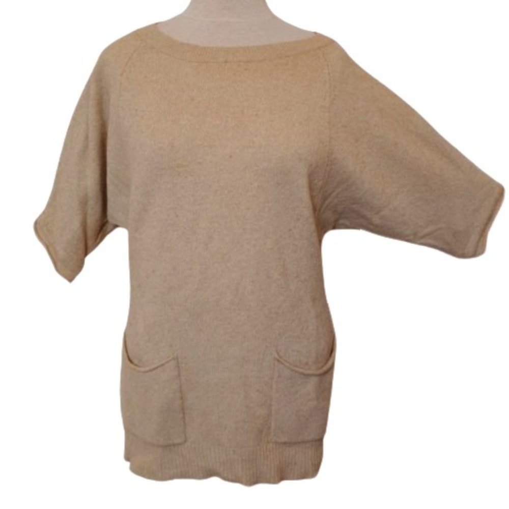 BCBG Dolman Sleeve "Light Heather" Wool Blend Sweater w/Pockets- Sz. Sm